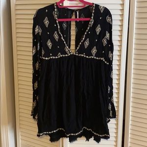 FREE PEOPLE | Black & Ivory Top